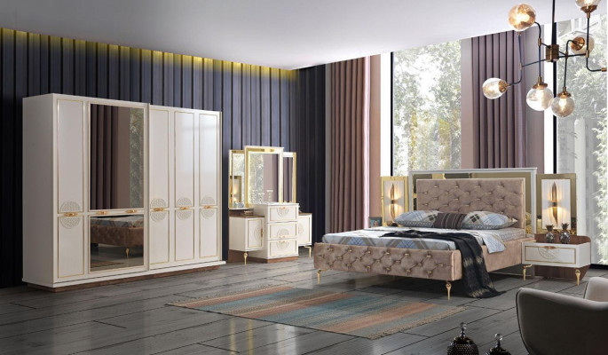 Elegantes Schlafzimmer-Set im luxuriösen Design mit prächtigen Mustern
