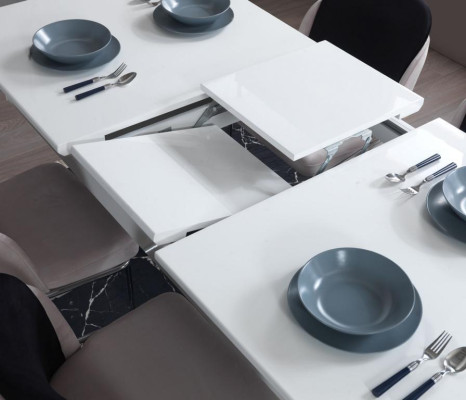 Esszimmer Komplett Set Esstisch 4x Stühle Anrichte + 2x Spiegel Gruppe