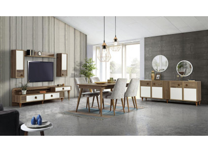 Esszimmer Komplett Set Tisch 4x Stühle Ess Gruppe Holz Tisch Tische 12tlg
