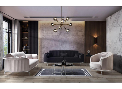 Wohnzimmer Sofagarnitur Couch Polster Möbel 331 Set Textil Stoff Luxus