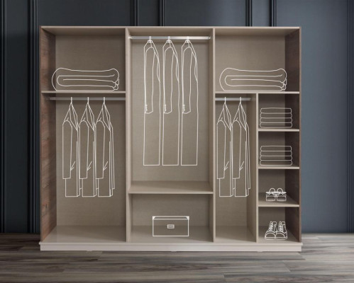 Schlafzimmer Komplett Set Bett 2 x Nachttisch Kleiderschrank 5tlg