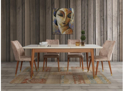 Esszimmer Design Möbel Modern Tisch 4x Stühle 5tlg. Set Garnitur Neu