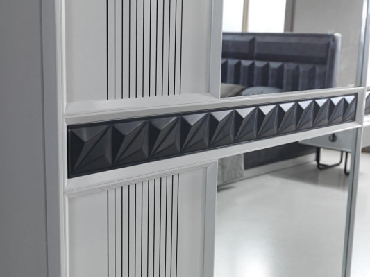 Schlafzimmer Holz Kleiderschrank Luxus Design Schränke Modern Grau Neu