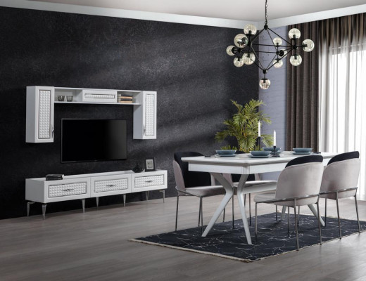 Wohnzimmer Wohnwand Hochglanz Wohnwände Schrank Moderne Möbel 3tlg
