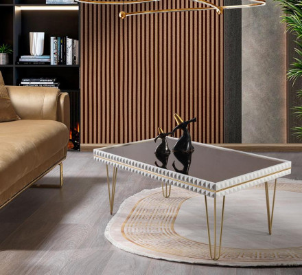 Wohnzimmer Couchtisch Tisch Design Möbel Luxus 111x64 Sofa weiß