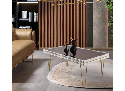 Wohnzimmer Couchtisch Tisch Design Möbel Luxus 111x64 Sofa weiß