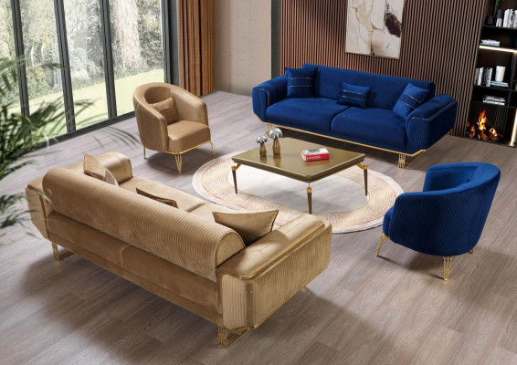 Wohnzimmer Sessel 1 Sitzer Couch Polster Luxus Textil Neu Design