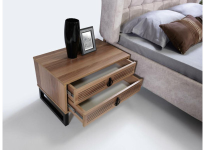 SchlafZimmer Nachttisch Design Beistell Holz mit Metall Luxus Neu