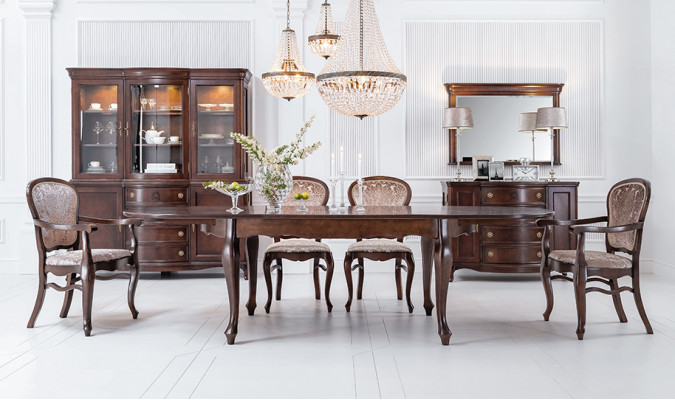 Klassischer Antik Stil Esstisch Wohnzimmer Holz Tische XXL Big Neu