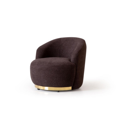 Sessel Modern Braun Wohnzimmer Textil Luxus Design Möbel Lounge Club