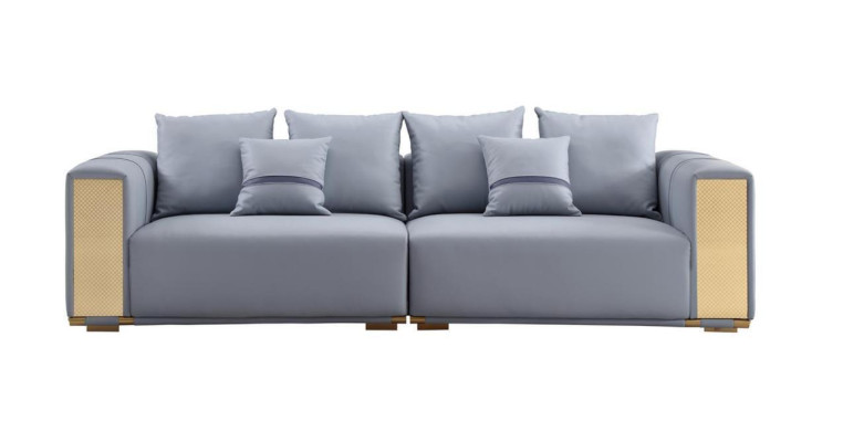 Luxus Sofa 4 Sitzer Polstersofa Blau Textil Sitz Design Couch Modern Neu