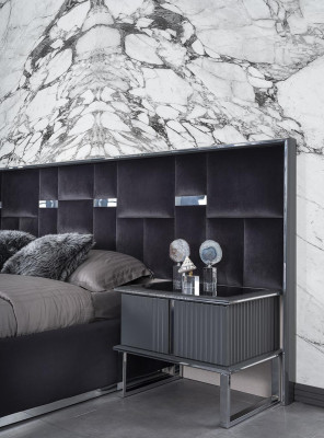 Komplett Schlafzimmermöbel Doppelbett 2x Nachttische Luxus Kleiderschrank