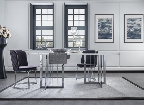 Esszimmer Möbel Luxus Komplett Esstisch Sideboard mit Spiegel Design 4x Stühle