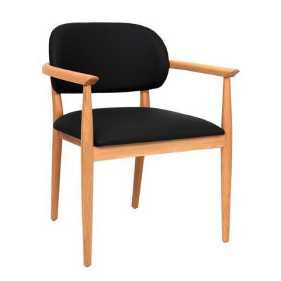 Schwarzer Lehnstuhl Designer Esszimmerstuhl Luxus Einsitzer Holzmöbel