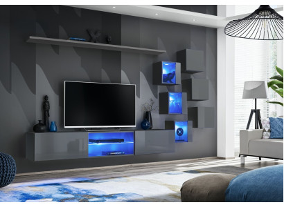 Luxus Möbel Set 8tlg Wohnwand Wand Regal 6x Wandschrank Neu Einrichtung