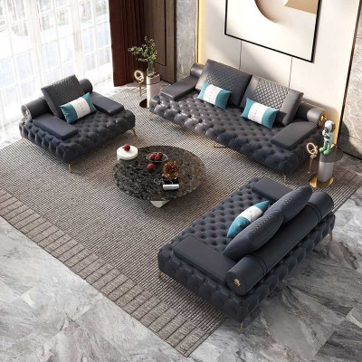 Wohnzimmer Set 3tlg Schwarz Wohnzimmer Sofagarnitur 3 + 2+ 1 Sitzer Neu Holz