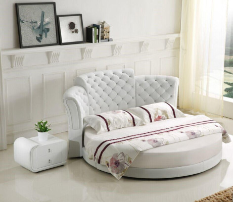 Rundes Bett Rund Design Betten Leder Doppel Luxus Hotel Gestell Schlaf Zimmer
