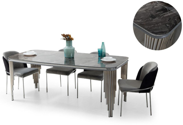 Stuhl Esszimmerstuhl Küchenstuhl Lehnstuhl Luxus Grau Modern Esszimmer