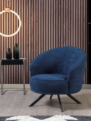 Moderne Couchgarnitur Luxus Sofas Dreisitzer Sessel Blau Polstermöbel 3tlg