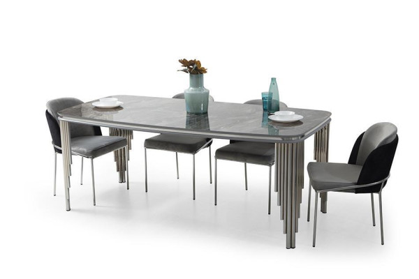 Stuhl Esszimmerstuhl Küchenstuhl Lehnstuhl Luxus Grau Modern Esszimmer
