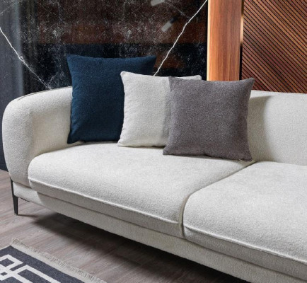 Weißes Ecksofa L-Form Couch Wohnzimmer Couchen Sofas Moderne Sofas