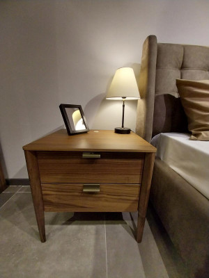 Designer Schlafzimmer Set Luxus Bett 2x Nachttisch Holz Komplett neu 3 tlg.