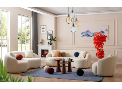 Wohnzimmer Set 3tlg. Designer Sofagarnitur 4+3+1 Sitz Wohnlandschaft