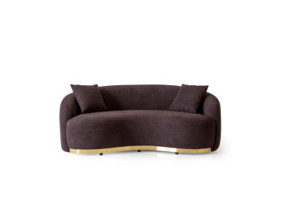 Wohnzimmermöbel Luxus Sofa 3 - sitzer Design Braun weiche Sofa Polster Textil 230cm