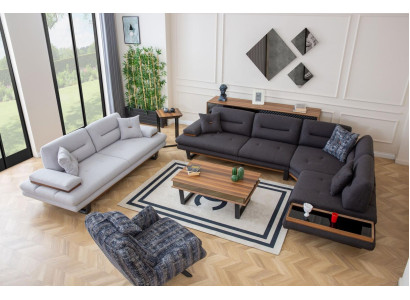 Stilvoll Set Wohnzimmer Moderner Sofagarnitur Eckgarnitur 3tlg Couchen