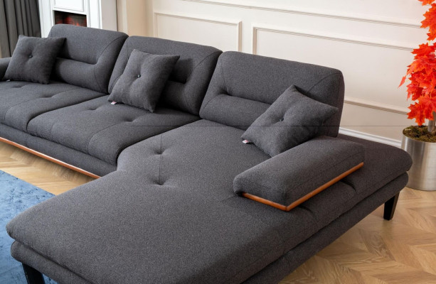 Designer grau Ecksofa L-form Modern möbel wohnzimmer Eckgarnitur Sofa