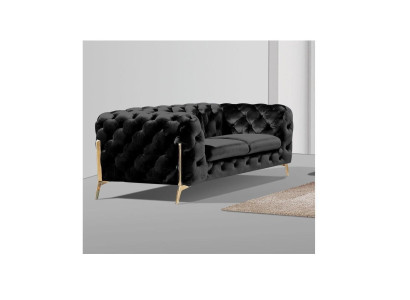 Design Chesterfield Sofa 2-Sitzer Couch Samt Polster Textil Sofas Zweisitzer Neu