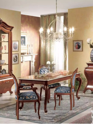 Großes Esszimmer Set Luxus Möbel Esstisch 4x Stühle Kommode Spiegel 8tlg