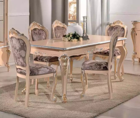 Esszimmer Möbel Esstisch Vitrine Kommode 4x Stühle Essgruppen 7 tlg Garnitur