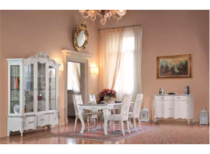 Klassische Esszimmer Möbel Essgarnitur Esstisch 4x Stühle Essgruppe 7tlg