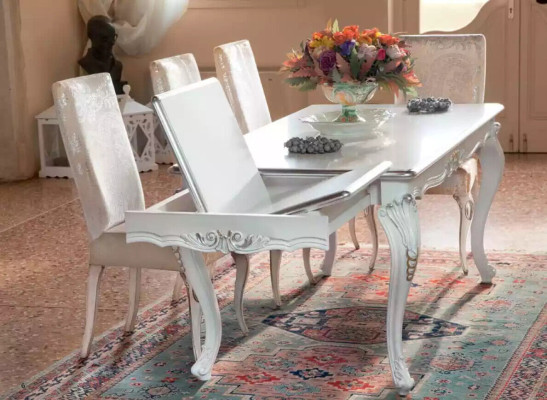 Klassische Esszimmer Möbel Essgarnitur Esstisch 4x Stühle Essgruppe 7tlg