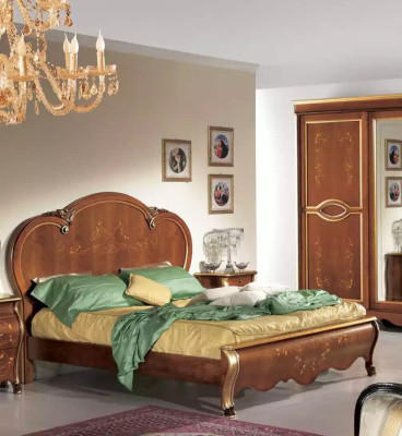Komplettes Schlafzimmer Set Bett 2x Nachttische Kleiderschrank Kommode
