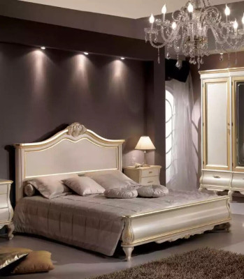 Schlafzimmer Set Bett 2x Nachttische Schrank Kleiderschrank Kommode Spiegel