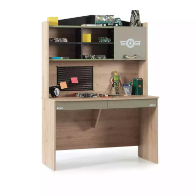 Garnitur Schreibtisch Set Holz Tisch Bücherregal Grün Kinderzimmer