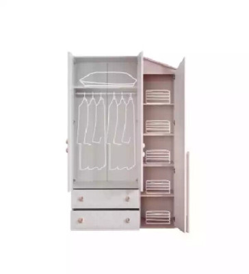 Design Kleiderschrank Holzschrank Schrank Möbel Holz Spiegel Weiß Neu