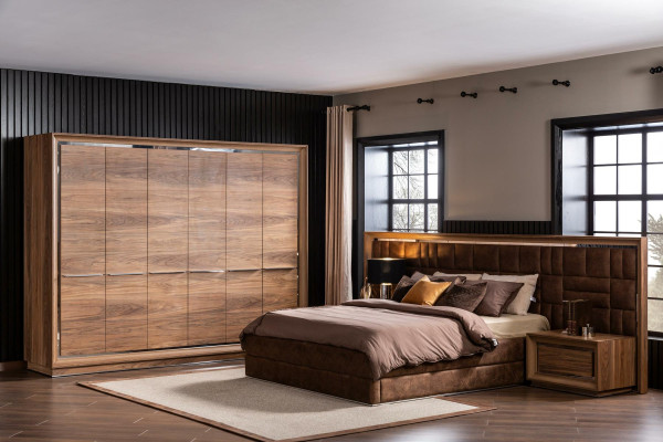 Schlafzimmer Set Kleiderschrank Bett 2x Nachttisch Komplettes Zimmer 4tlg.