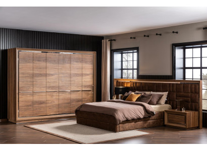 Schlafzimmer Set Kleiderschrank Bett 2x Nachttisch Komplettes Zimmer 4tlg.