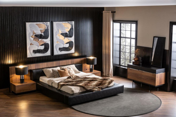 Luxus Hotel Schlafzimmer Set Kommode Kleiderschrank Nachttisch Bett 6tlg.