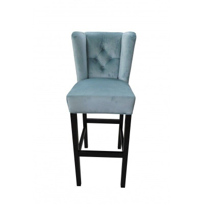 Blauer Barhocker 2-er Set Stoff Barstühle Bar Hocker Tresen Stuhl Chesterfield Stühle