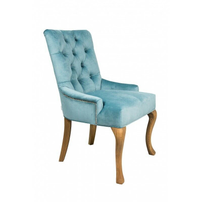 Moderne Hellblaue Chesterfield Stuhlgarnitur Designer Lehnstühle Luxuriöse Sitzmöbel