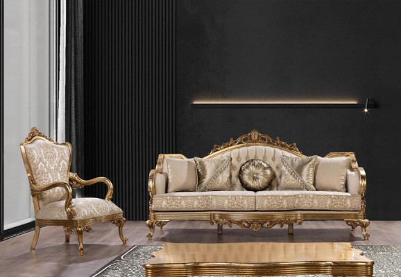 Sofa Set Sofagarnitur 4tlg. Couchtisch Luxus Wohnzimmer Klassiker Designer