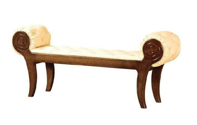 KLASSISCHER HOCKER RETRO RUSTIKAL FUßHOCKER OTTOMANE SITZBANK BANK - Model N