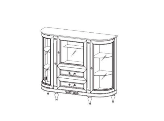 Klassische Kommode Vitrine Kommoden Vitrinenschrank Kommodenschrank FL-KB