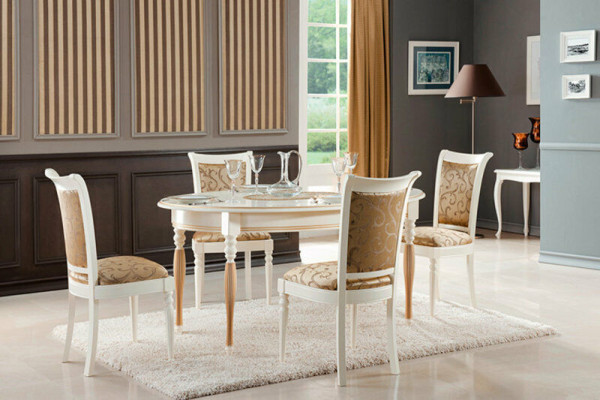 Esstisch Tisch Tische Echtholz Holztisch Klassischer Barock Style Esszimmer V-1