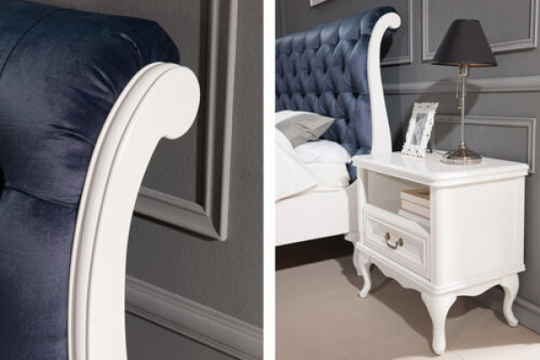 Chesterfield Bett Betten Doppelbett Ehebett Italienische Möbel Holz Textil Leder
