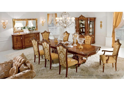 Garnitur Esszimmer Esstisch Stuhl Vitrine Kommode Spiegel Set 12tlg